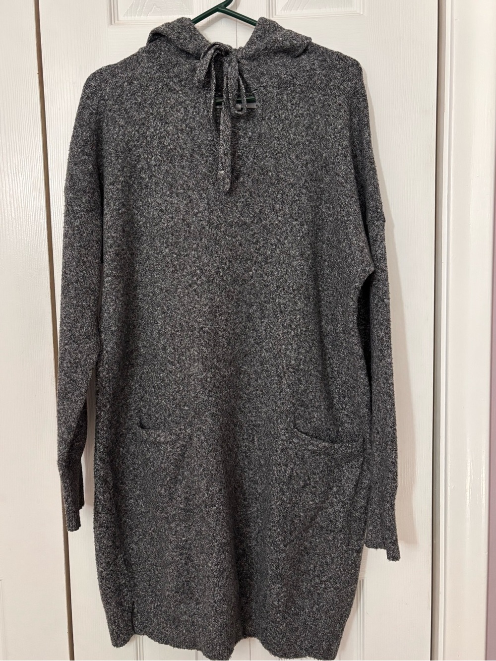 Marled Gray Long Sleeve Hooded Tunic Dress